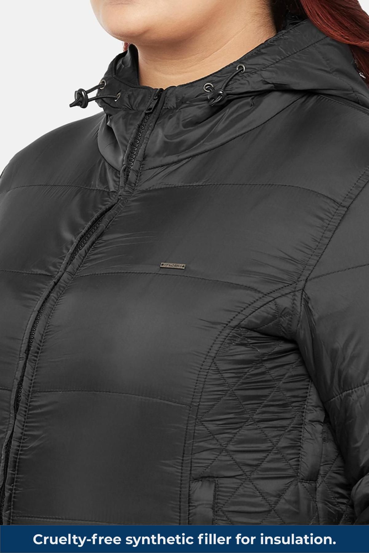 Black Plus Size Puffer Jacket | Women